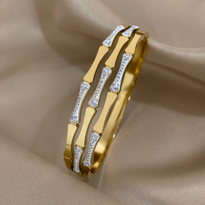 Luxury Stainless Steel Cuff Bracelet Women’s Gold & Silver
