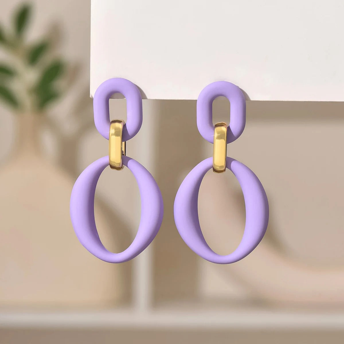 Geometric Candy Color Earrings for Women Summer Fashion Jewelry