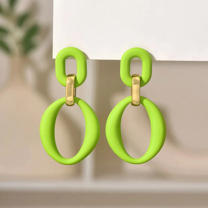 Geometric Candy Color Earrings for Women Summer Fashion Jewelry
