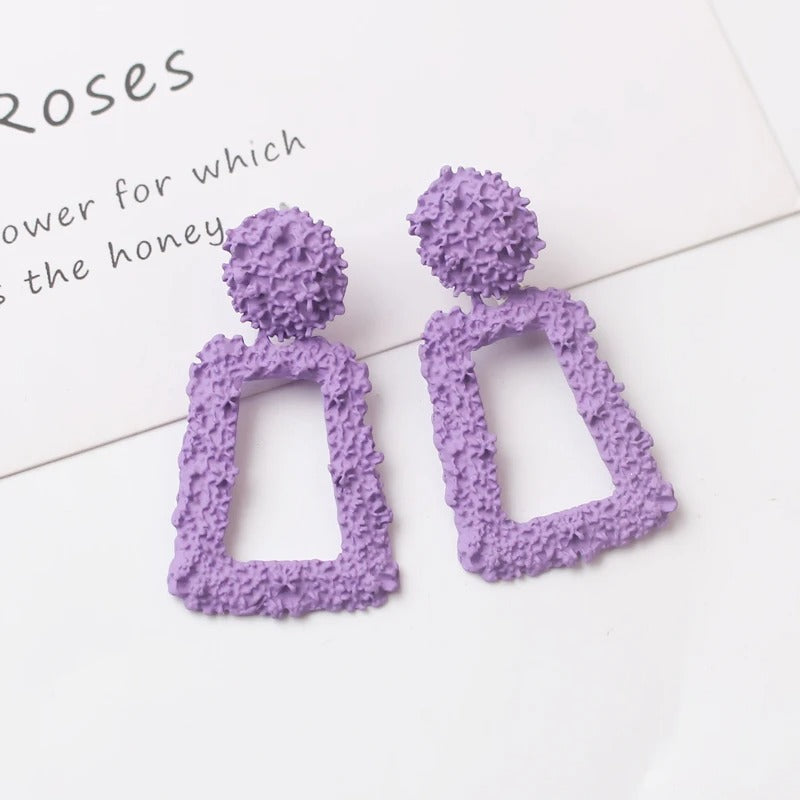 Vintage Hollow Statement Drop Earrings for Women Punk Metal Jewelry Gift