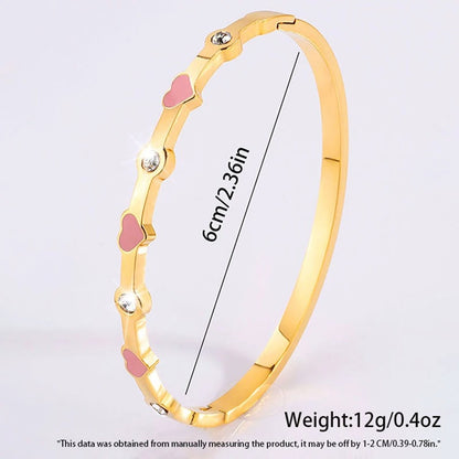 Stackable Gold Bangle Bracelet Set for Women 18K Gold Plated Heart