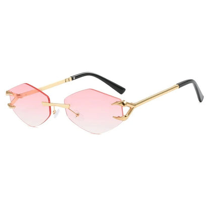 Rimless Diamond Square Sunglasses Luxury UV400 Unisex Designer