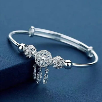925 Sterling Silver Peacock Open Bracelet for Women Luxury Jewelry