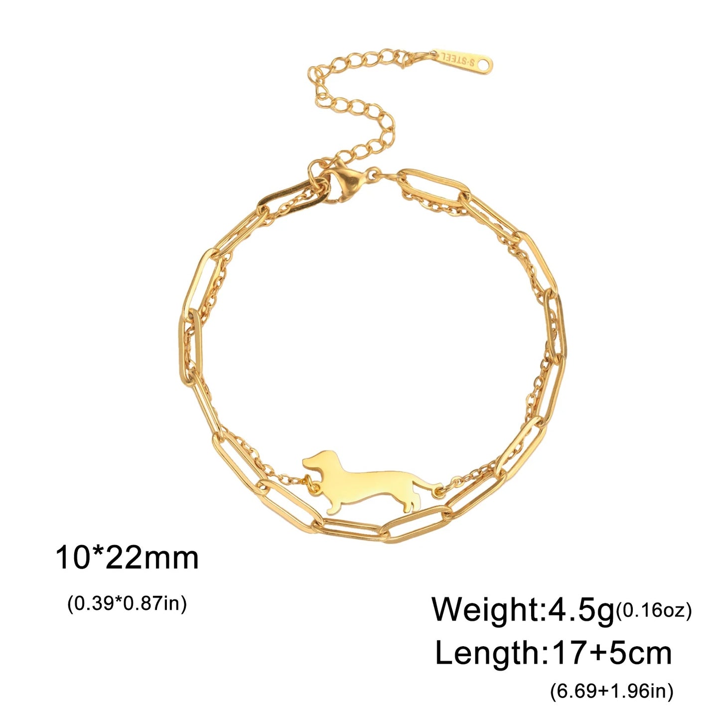 Cazador Dachshunds Sausage Dog Double Layer Bead Bracelet Women
