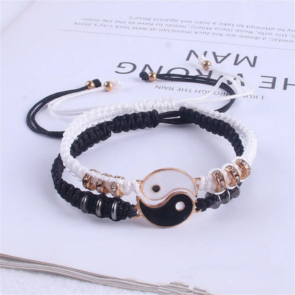 2025 New Best Friend Bracelets for 2 Matching Adjustable Cord Bracelet for Bff Friendship Relationship Boyfriend