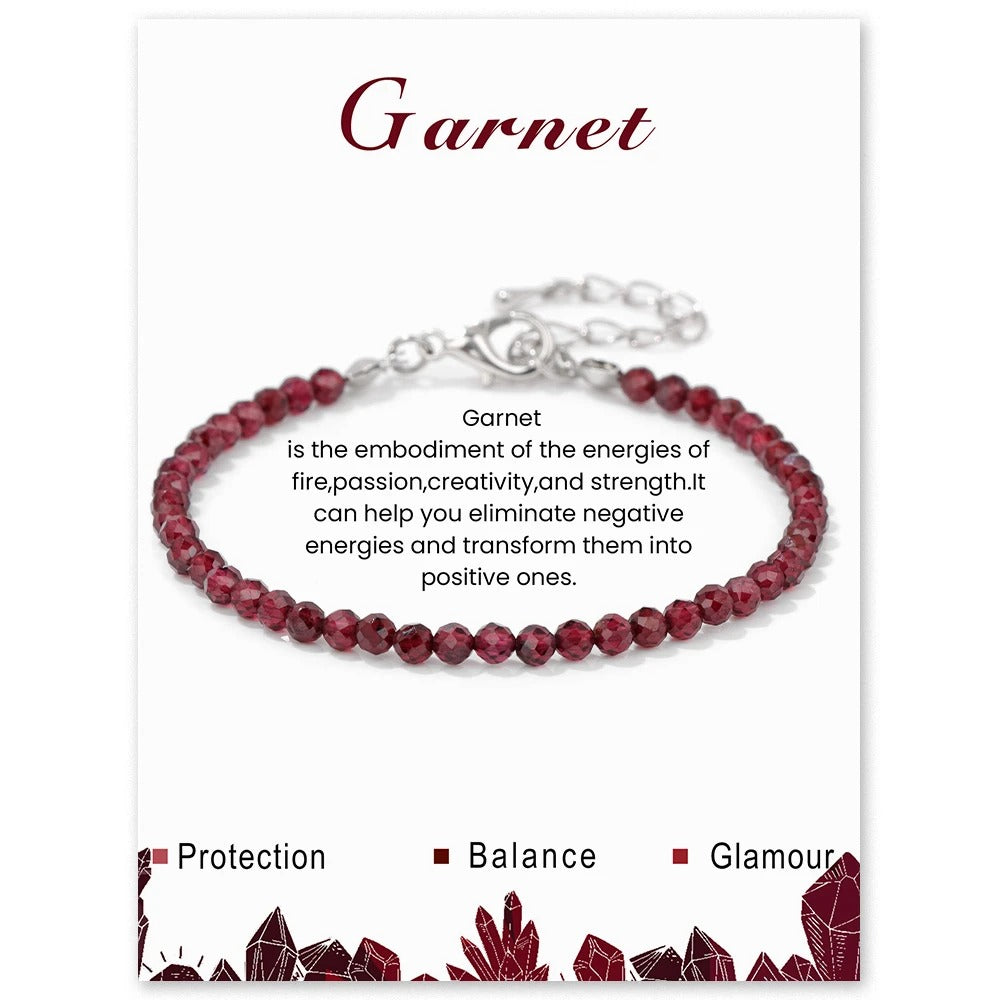Amethyst & Quartz Faceted Stone Bracelet Reiki Healing Jewelry