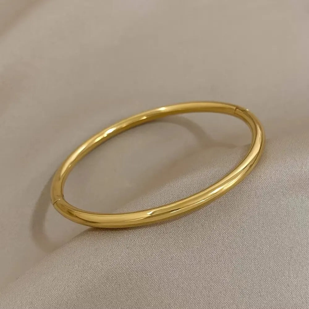 Titanium Steel Gold Bracelet with Zircon for Women Daily Wear