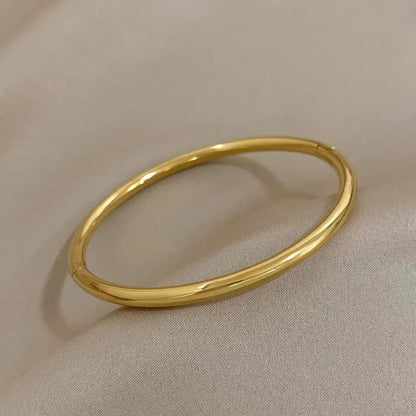 Titanium Steel Gold Bracelet with Zircon for Women Daily Wear