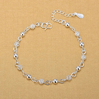 Women’s Sterling Silver Hollow Lantern Ball Designer Bracelet