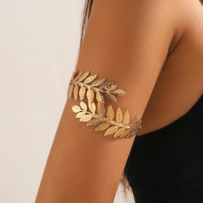 1PC Women's European and American Fashion Gold Geometric Arm Chain Bracelet, Date Travel Banquet Party Festival Dress up Gift