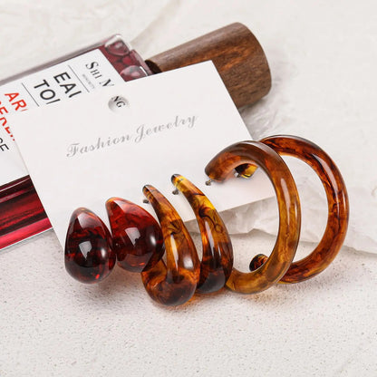 Colorful Geometric Acrylic Hoop Earrings for Women & Girls