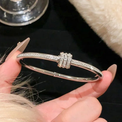 Silver Stainless Steel Star Bracelet Set for Women Luxury Jewelry