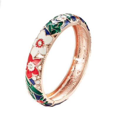 Double Enamel Bangle Set Women Jewelry Indian Dubai Trendy Metal Bracelet