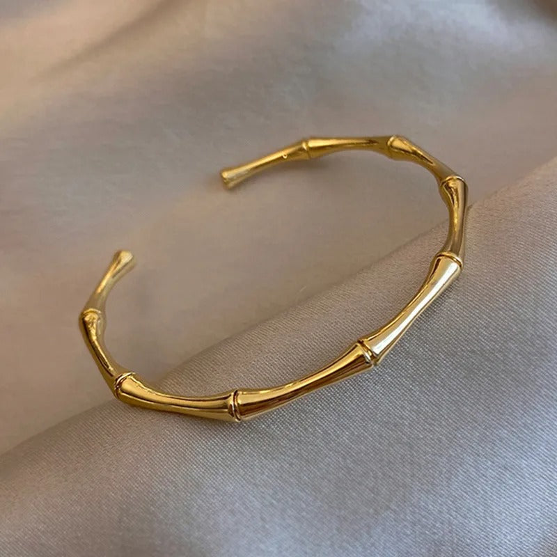 Titanium Steel Gold Bracelet with Zircon for Women Daily Wear