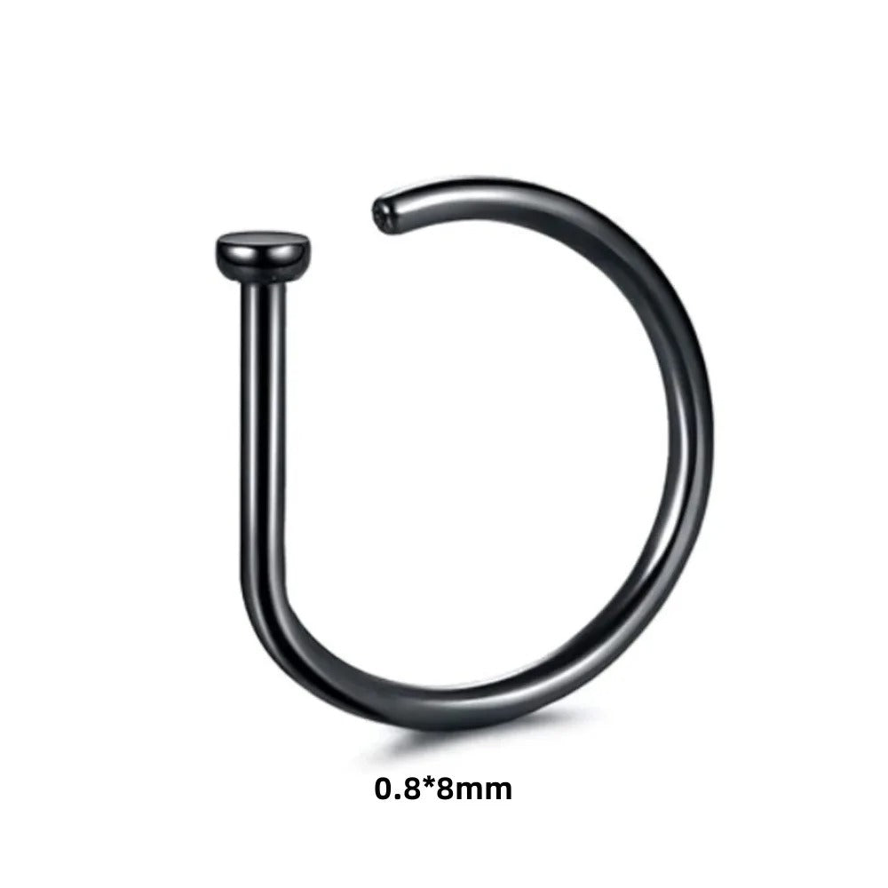 New Curved Barbells Fake Nose Piercing  Hoop Septum Stainless Steel Ring Nostril Body Jewelry