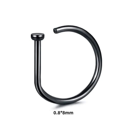 New Curved Barbells Fake Nose Piercing  Hoop Septum Stainless Steel Ring Nostril Body Jewelry