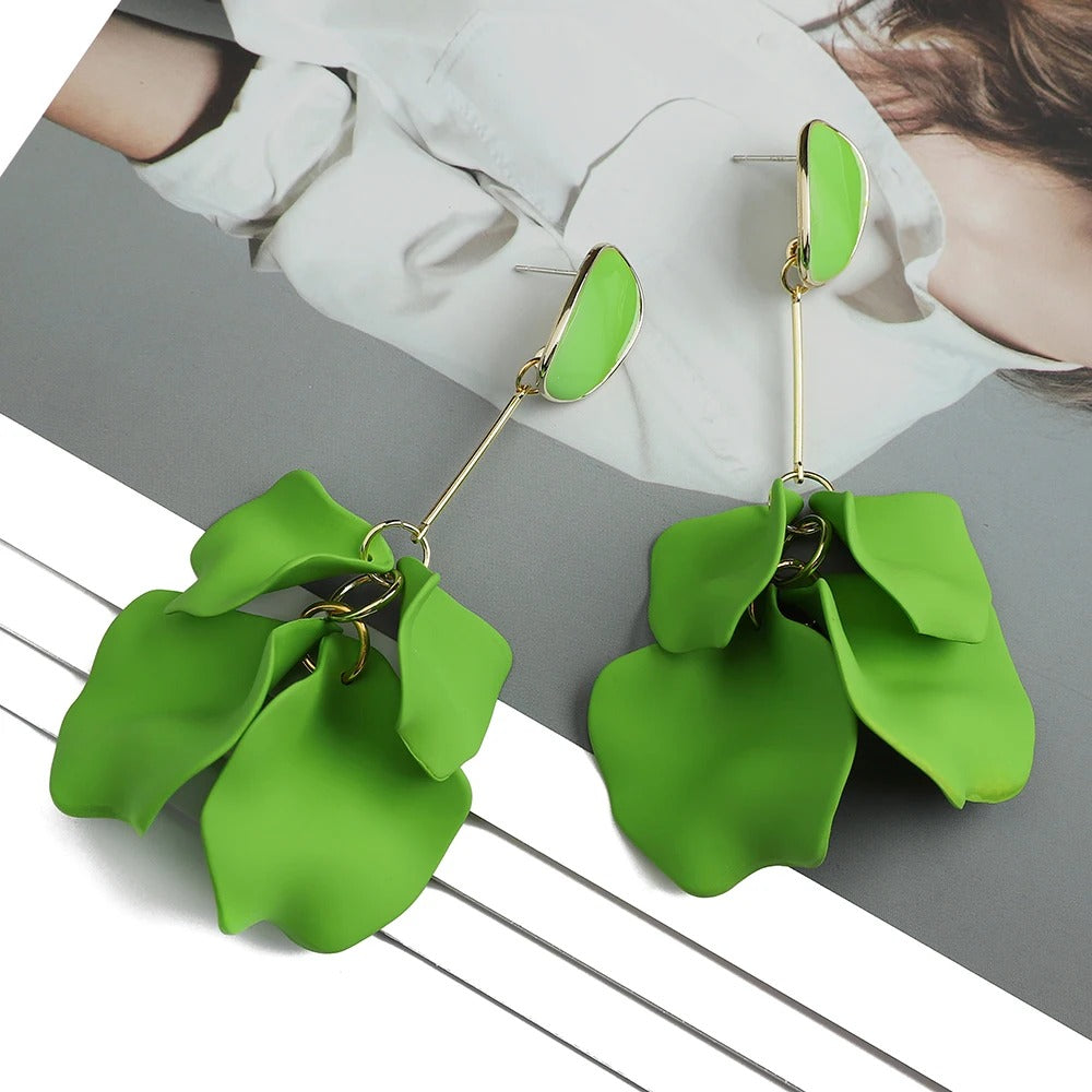 Women’s Acrylic Petal Long Earrings Fairy Grunge Pendant Jewelry
