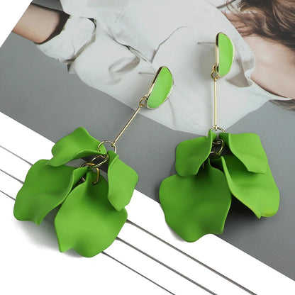 Women’s Acrylic Petal Long Earrings Fairy Grunge Pendant Jewelry