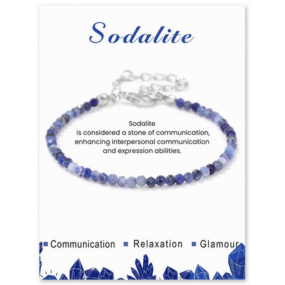 Amethyst & Quartz Faceted Stone Bracelet Reiki Healing Jewelry