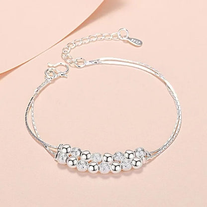 Women’s Sterling Silver Hollow Lantern Ball Designer Bracelet
