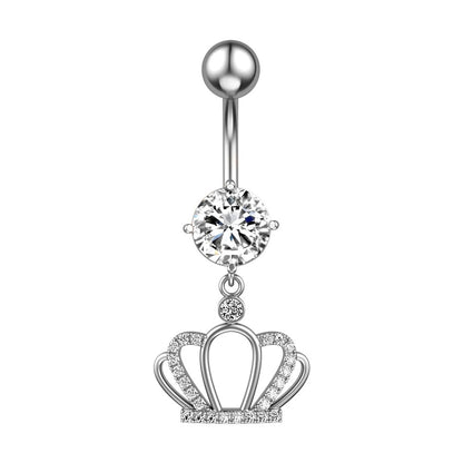 Animal Heart Dangle Belly Button Rings Surgical Steel Curved Navel Barbell Ring Body Jewelry Piercing for Women Girl
