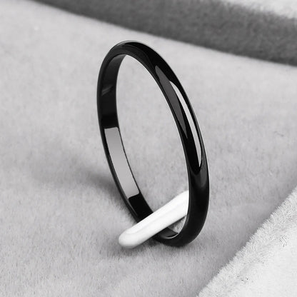 High quality 4mm Simple Ring Fashion Rose Gold Ring Men's and Women's Exclusive Couple Wedding Ring