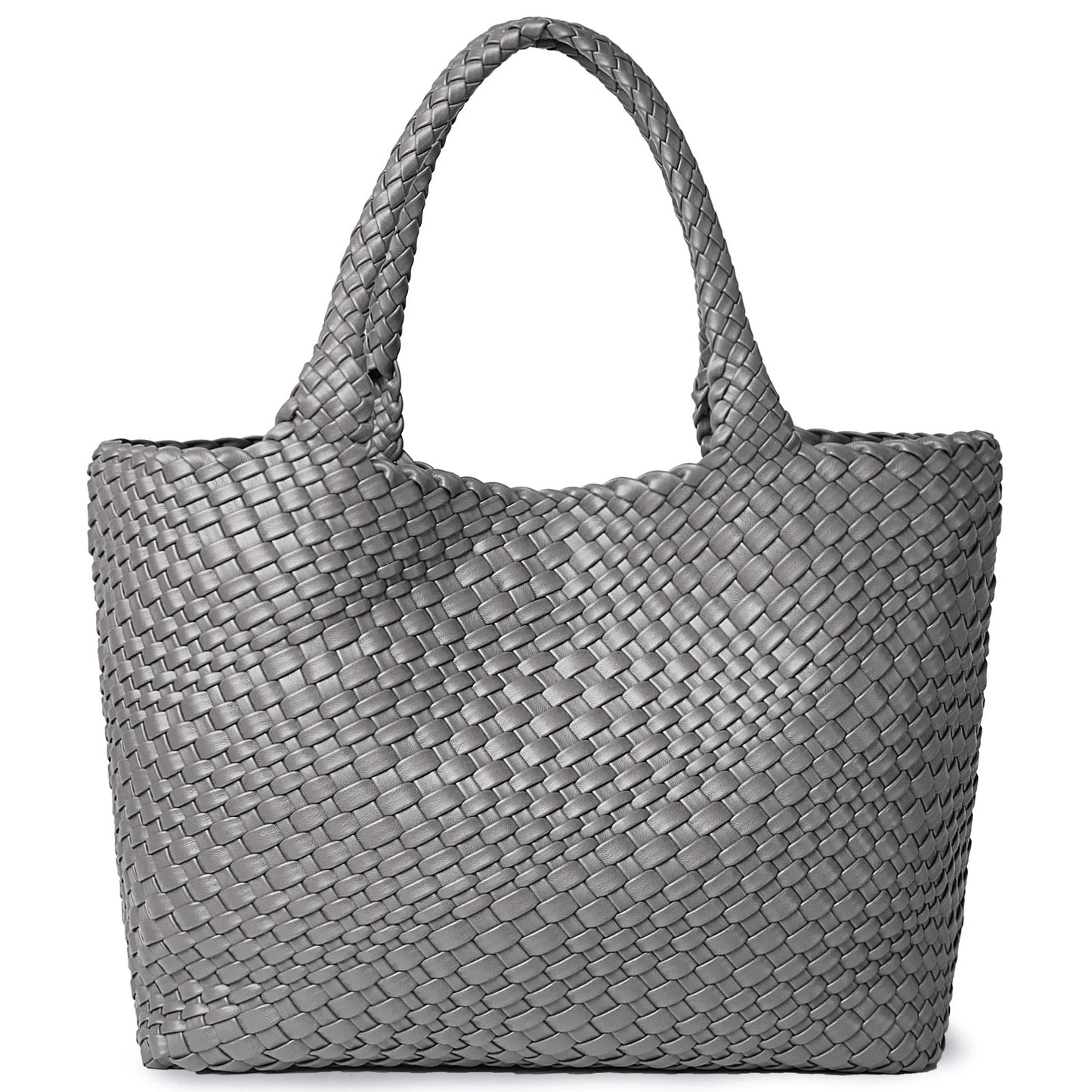 Woven Vegan Leather Tote Bag for Women Summer Shoulder Bag