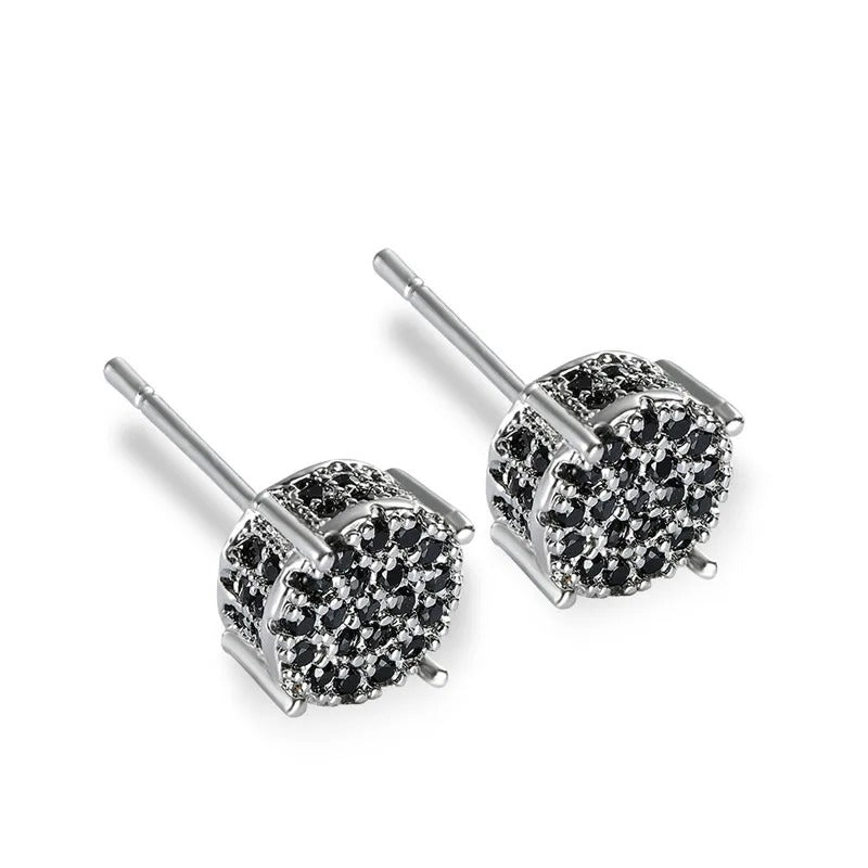 Elegant Austrian Crystal Stud Earrings White Gold Yellow Gold Jewelry Women