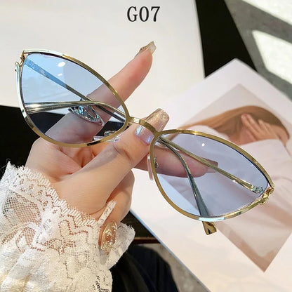 Trendy Cat Eye Sunglasses for Women Vintage Designer Luxury Glasses