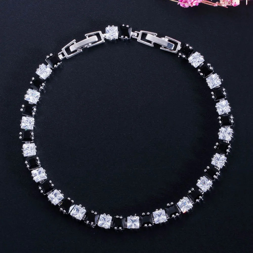 ThreeGraces CZ Crystal Paved Tennis Bracelet for Women
