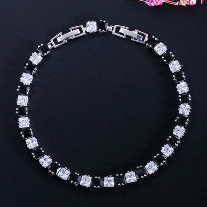 ThreeGraces CZ Crystal Paved Tennis Bracelet for Women