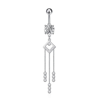 Trendy Angel Belly Button Rings Stainless Steel Zircon Butterfly for Women Body Belly Jewelry Pendant