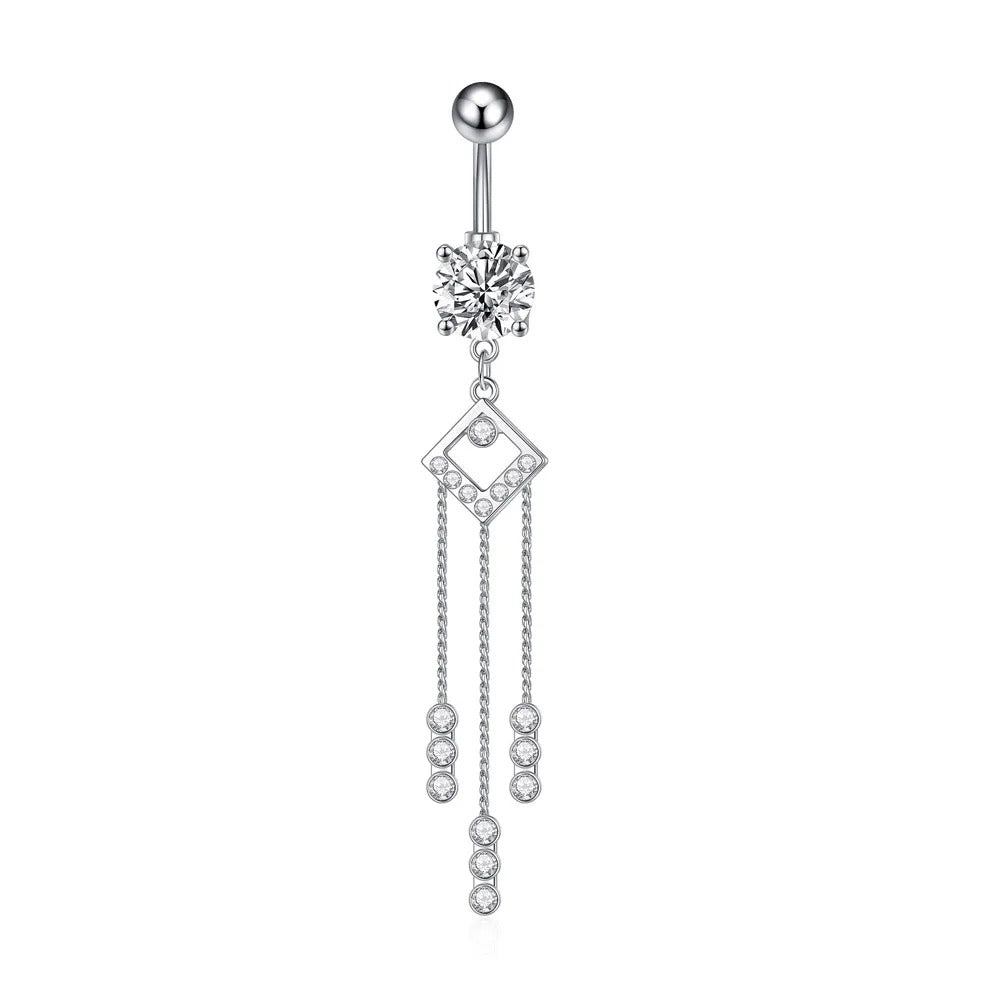 Trendy Angel Belly Button Rings Stainless Steel Zircon Butterfly for Women Body Belly Jewelry Pendant