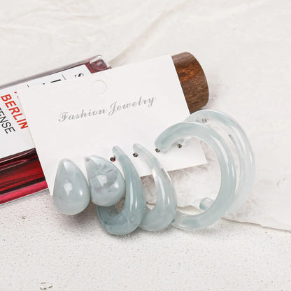 Colorful Geometric Acrylic Hoop Earrings for Women & Girls