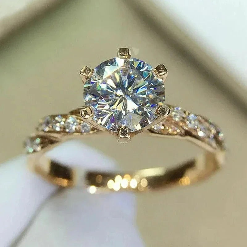 Wedding Band Eternity Rings Women Brilliant Round Zirconia Luxury Engagement Rings Thin Elegant Female Jewelry