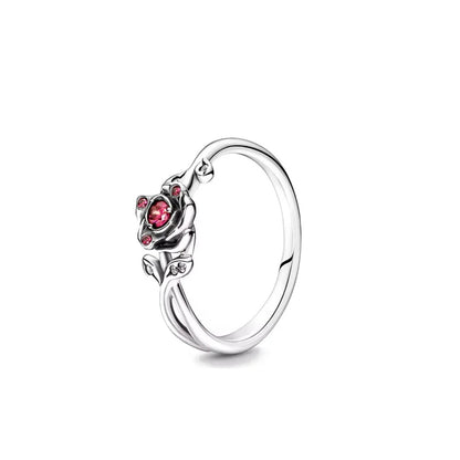 Red Heart Silver Ring Women’s Valentine & Wedding Jewelry