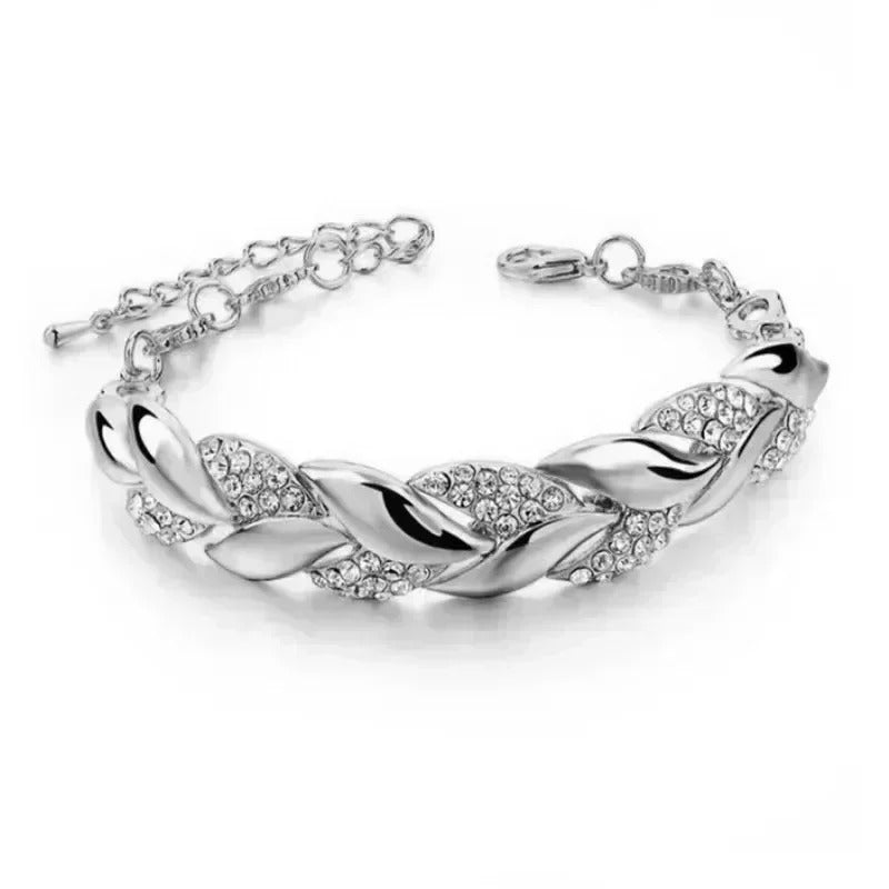 Silver Bracelet for Women Vintage Geometric Heart Love Lucky Punk Jewelry Valentine's Day Birthday Gift