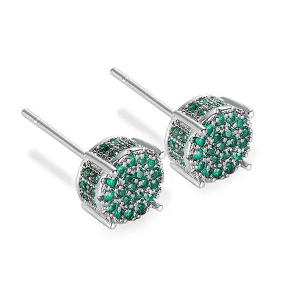 Elegant Austrian Crystal Stud Earrings White Gold Yellow Gold Jewelry Women