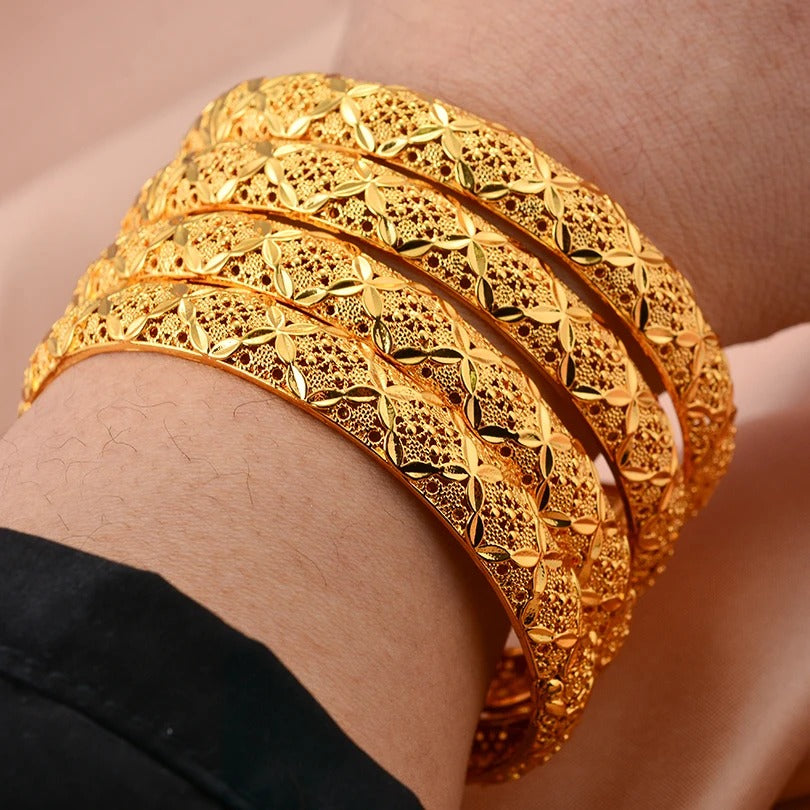 Luxury Gold Color Jewelry Bangles For Girl friend Women Dubai Bracelet Party wedding Gifts