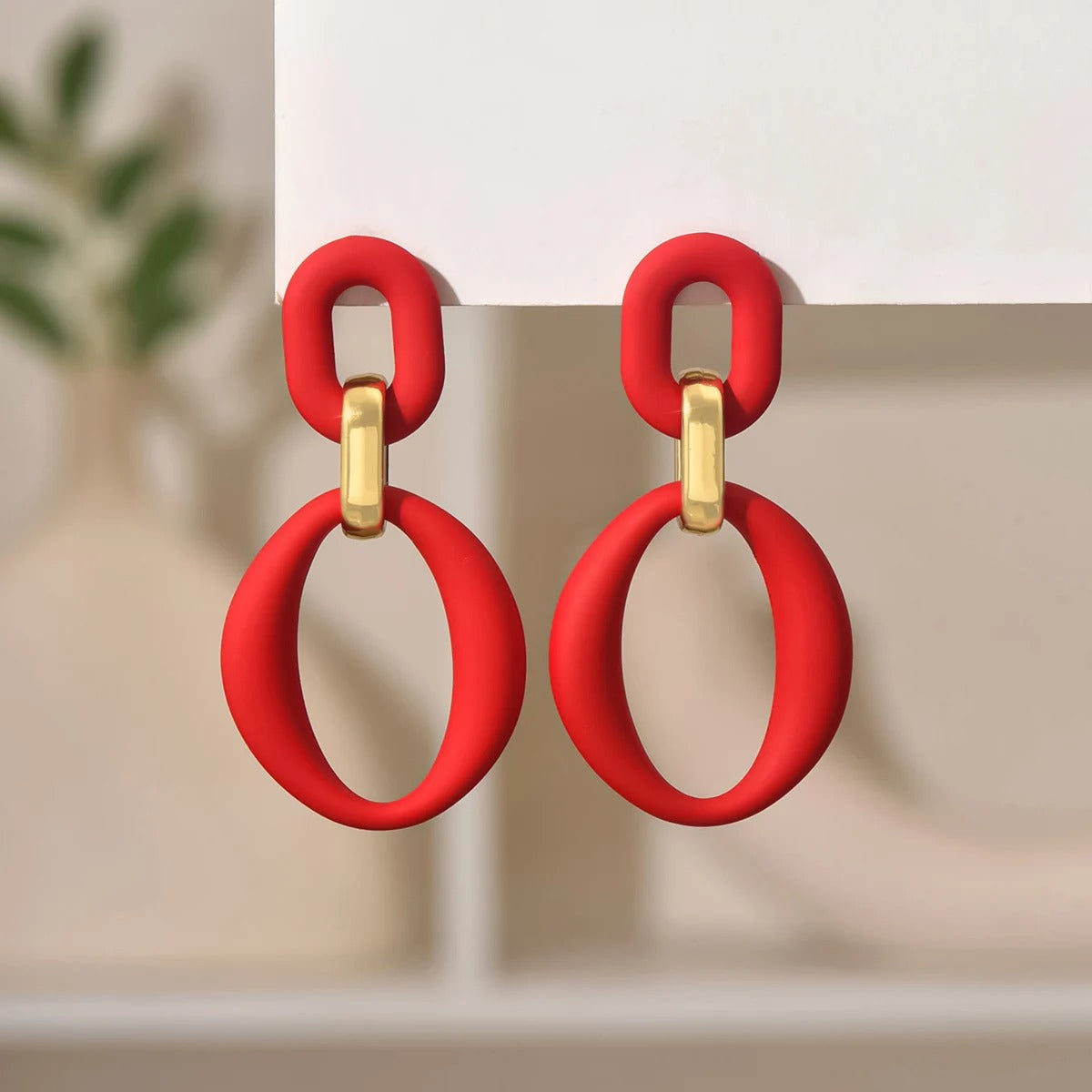 Geometric Earrings for Women Trending Candy Color Rose Red Yellow Green Earrings Summer Jewelry Accessories