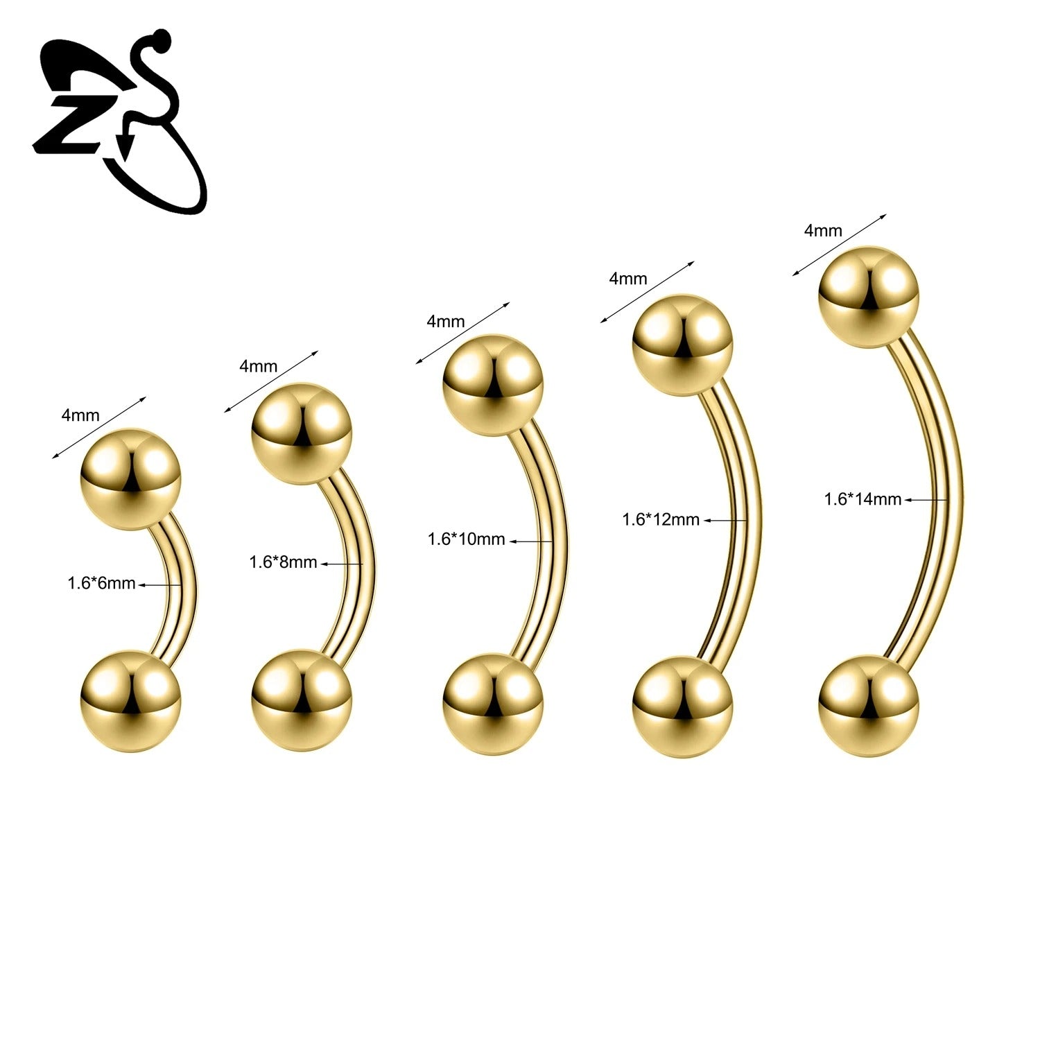1PC Internal Thread Stainless Steel Belly Button Ring Curved Navel Rings Helix Cartilage Piercings Jewelry