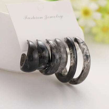Colorful Geometric Acrylic Hoop Earrings for Women & Girls