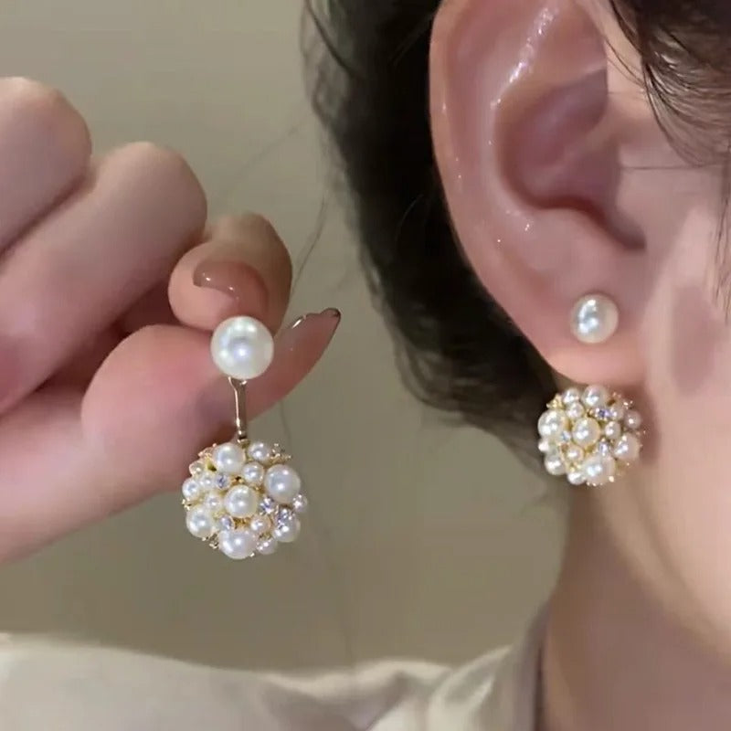 2025 Korean New Simple Temperament Circle Pearl Earrings Fashion Small Versatile Earrings Women's Jewelry
