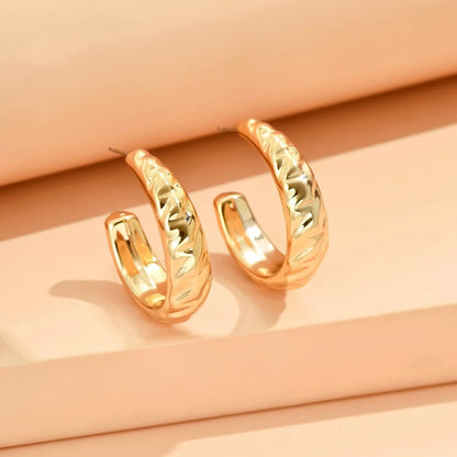 Geometric Irregular Metallic Earrings Minimalist Trendy Jewelry for Women