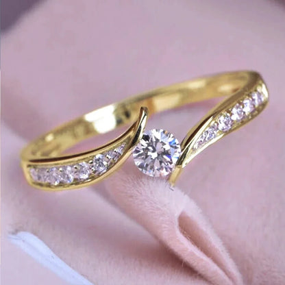 Wedding Band Eternity Rings Women Brilliant Round Zirconia Luxury Engagement Rings Thin Elegant Female Jewelry