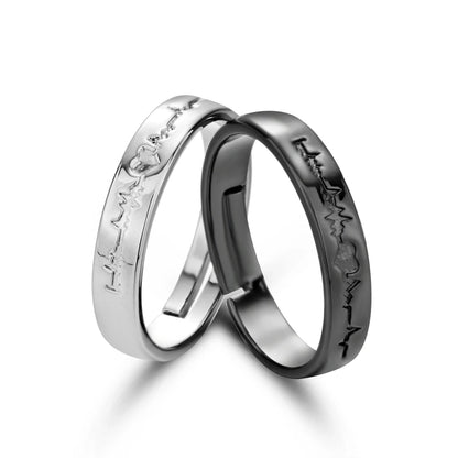 2Pcs/sets Love Heart Matching Couple Rings for Women Men Lover Forever Endless Love Wedding Ring Jewelry