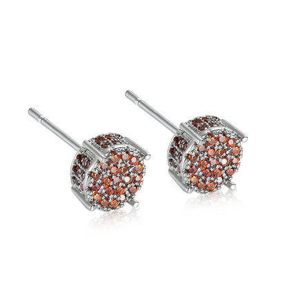 Elegant Austrian Crystal Stud Earrings White Gold Yellow Gold Jewelry Women