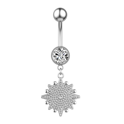 Animal Heart Dangle Belly Button Rings Surgical Steel Curved Navel Barbell Ring Body Jewelry Piercing for Women Girl