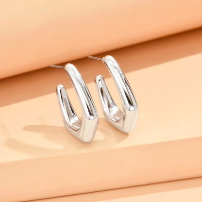 Geometric Irregular Metallic Earrings Minimalist Trendy Jewelry for Women