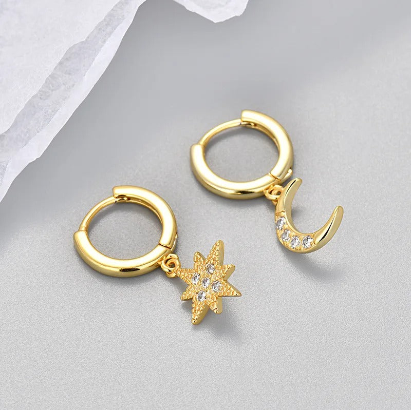 Europe Double Layered Zircon Hoop Earrings For Women Gold Silver Color Personality Punk Earring Party Jewelry Gifts